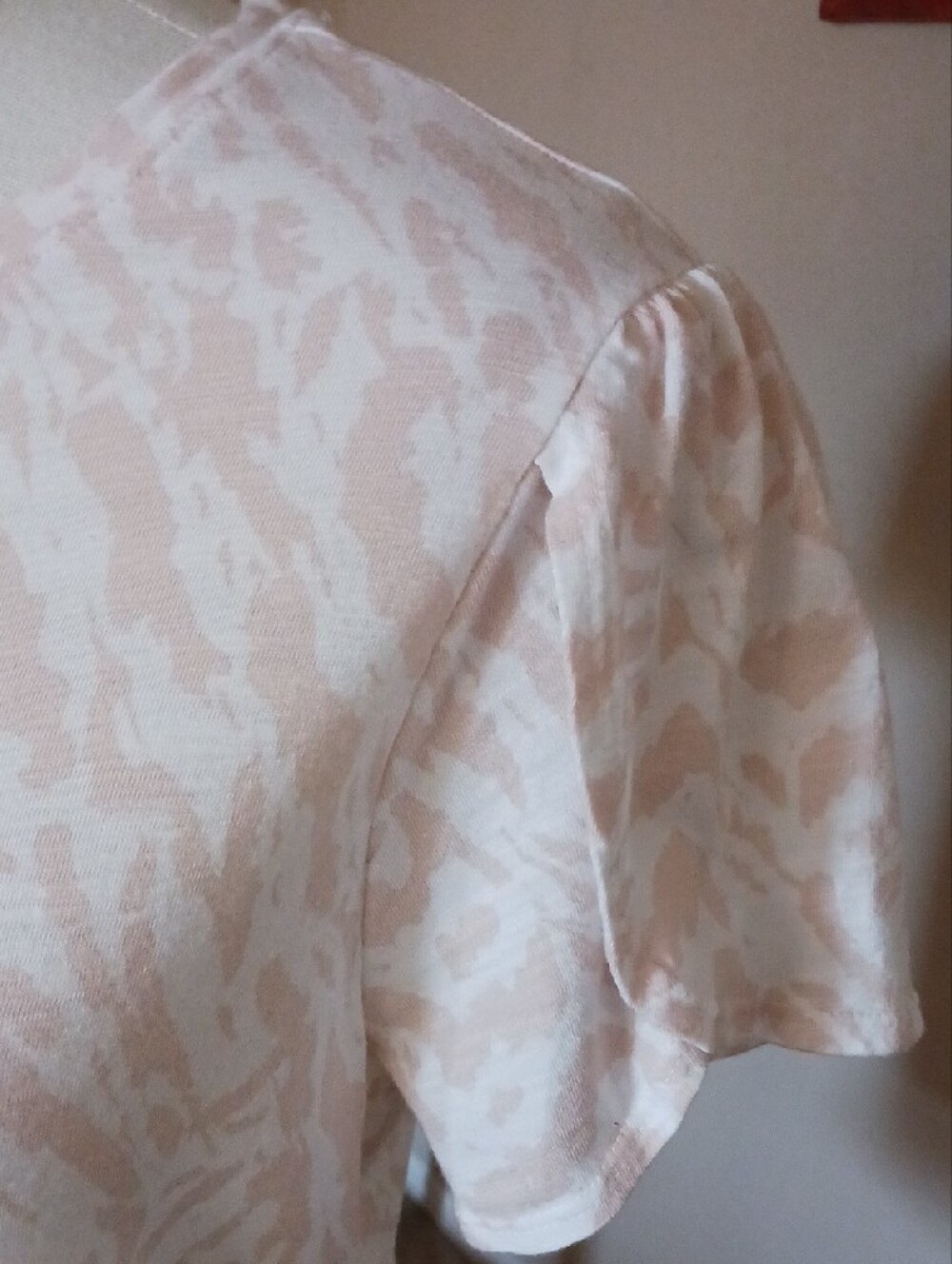 Nine West Pale Pink Patterned Short Sleeve Tee - Picture 3 of 13